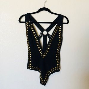 Grey Suede Night Train Bodysuit